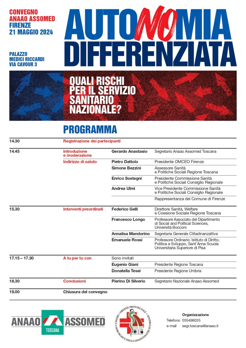 Convegno Anaao Assomed - Firenze 21 maggio 2024